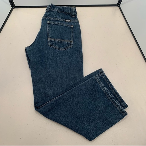Wrangler Boys Five Star Premium Denim Jeans Straight Adj Waist 12 Husky - Picture 1 of 9